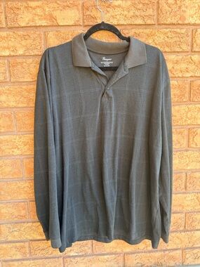 4/$25 • Penmans Charcoal Grey Long Sleeve Polo Shirt